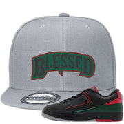 Italy Low 2s Snapback Hat | Blessed Arch, Light Gray