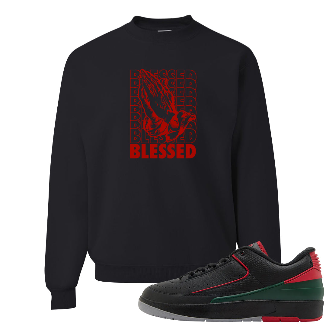 Italy Low 2s Crewneck Sweatshirt | Blessed Praying Hands, Black