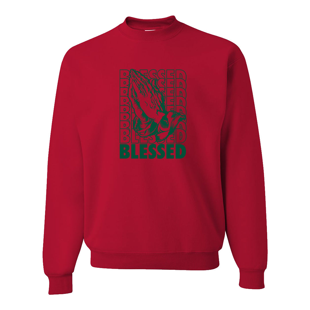 Italy Low 2s Crewneck Sweatshirt | Blessed Praying Hands, Red