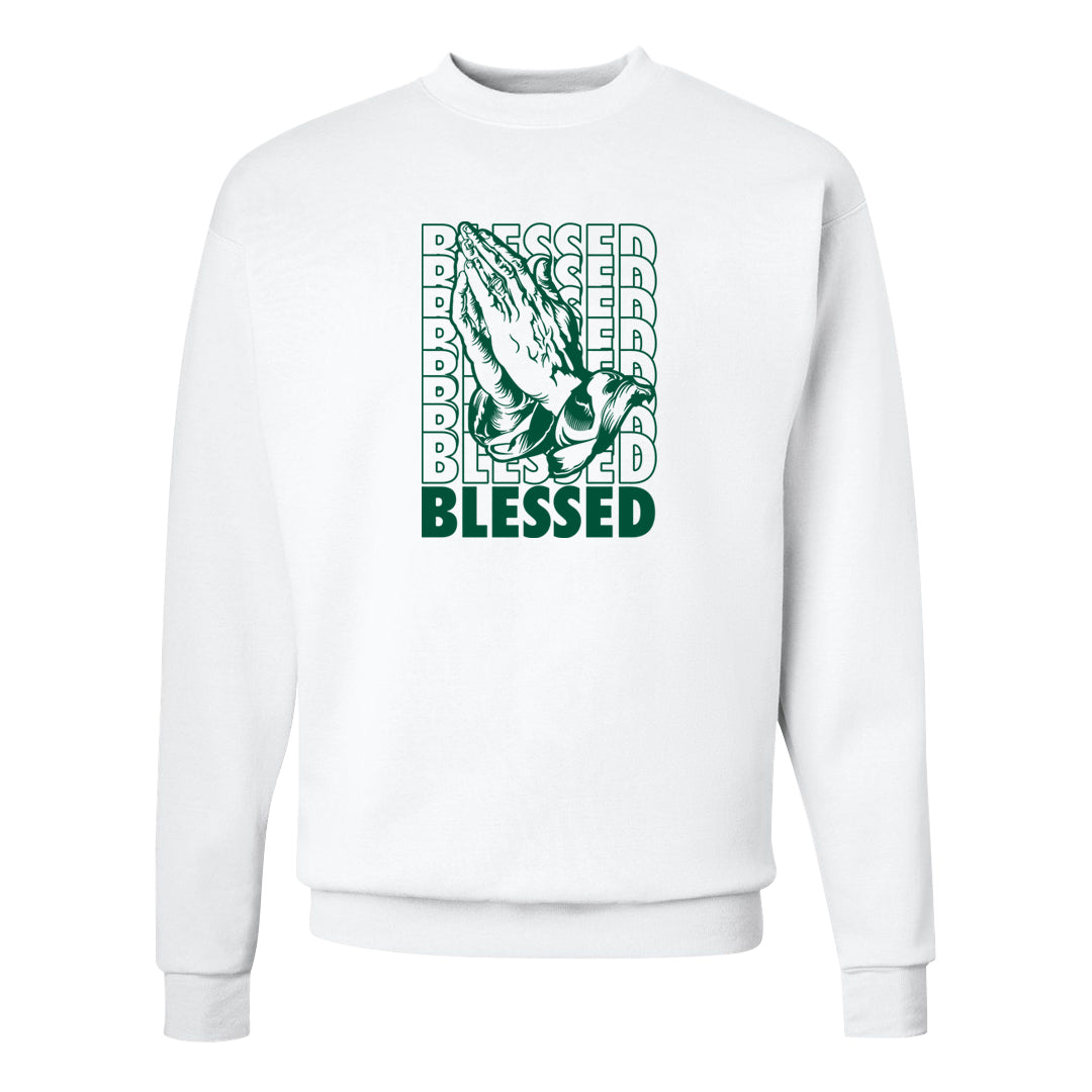 Italy Low 2s Crewneck Sweatshirt | Blessed Praying Hands, White