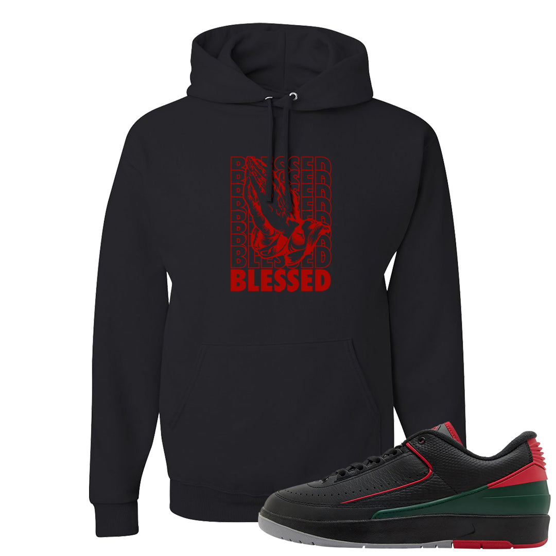 Italy Low 2s Hoodie | Blessed Praying Hands, Black