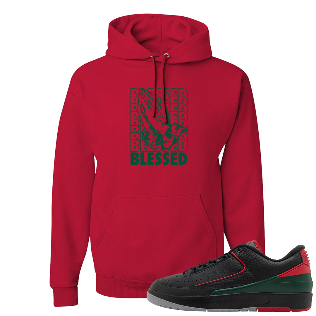 Italy Low 2s Hoodie | Blessed Praying Hands, Red