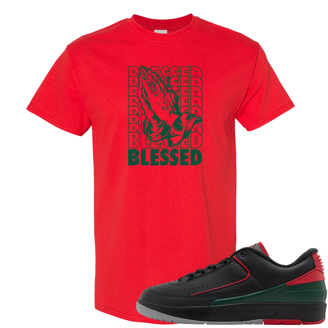 Italy Low 2s T Shirt | Blessed Praying Hands, Red