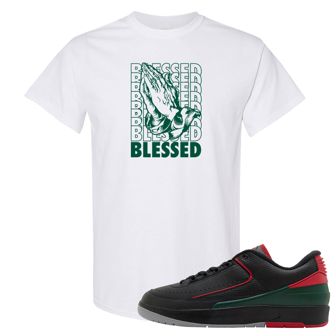 Italy Low 2s T Shirt | Blessed Praying Hands, White
