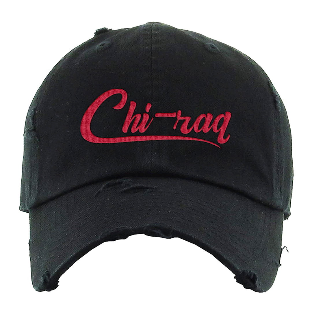 Italy Low 2s Distressed Dad Hat | Chiraq, Black