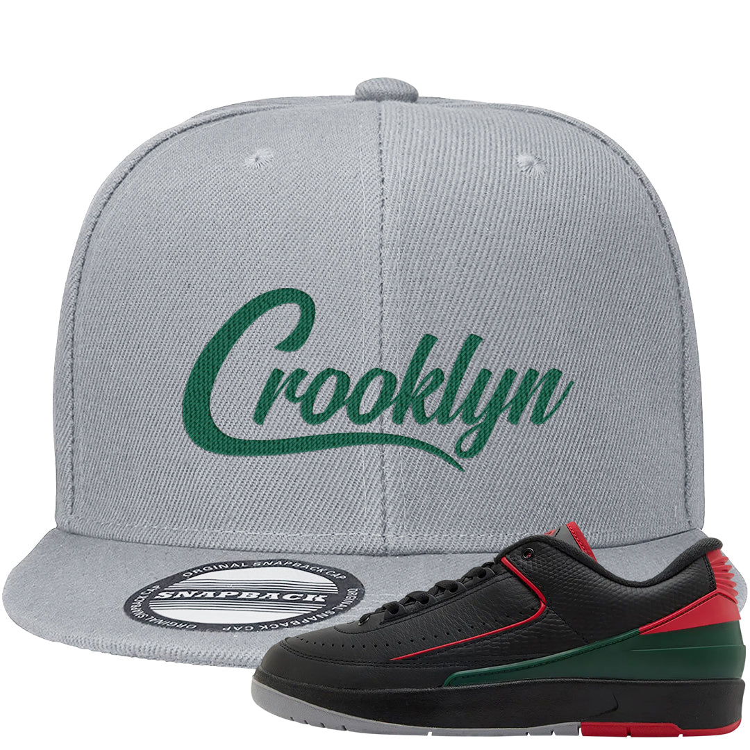 Italy Low 2s Snapback Hat | Crooklyn, Light Gray