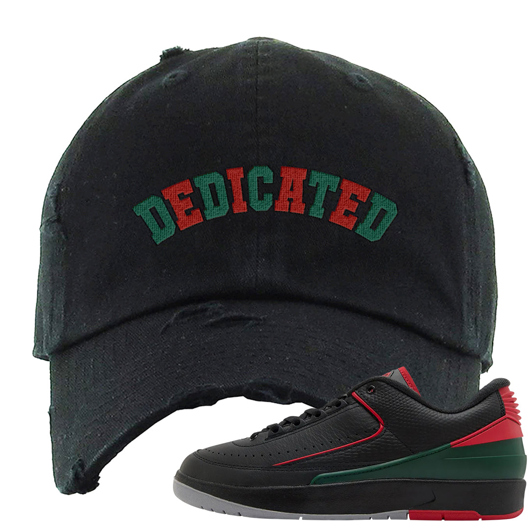 Italy Low 2s Distressed Dad Hat | Dedicated, Black