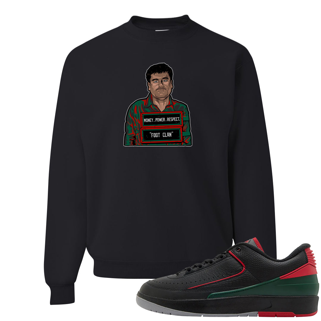 Italy Low 2s Crewneck Sweatshirt | El Chapo Illustration, Black
