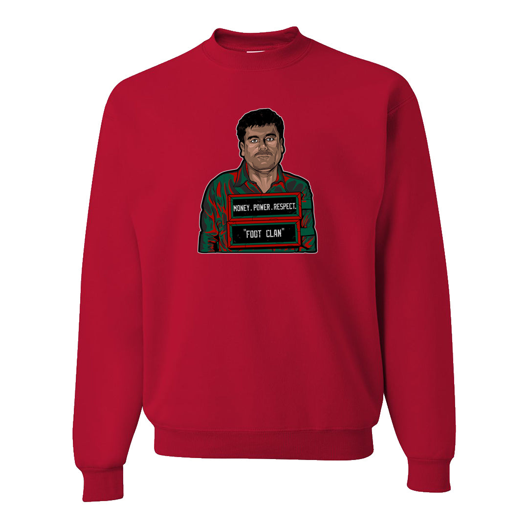 Italy Low 2s Crewneck Sweatshirt | El Chapo Illustration, Red