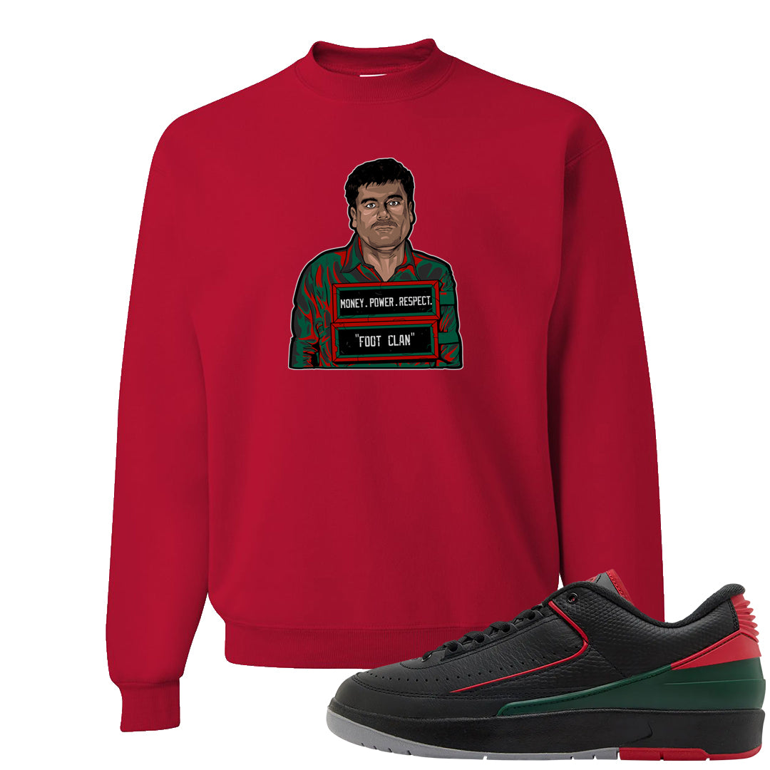 Italy Low 2s Crewneck Sweatshirt | El Chapo Illustration, Red