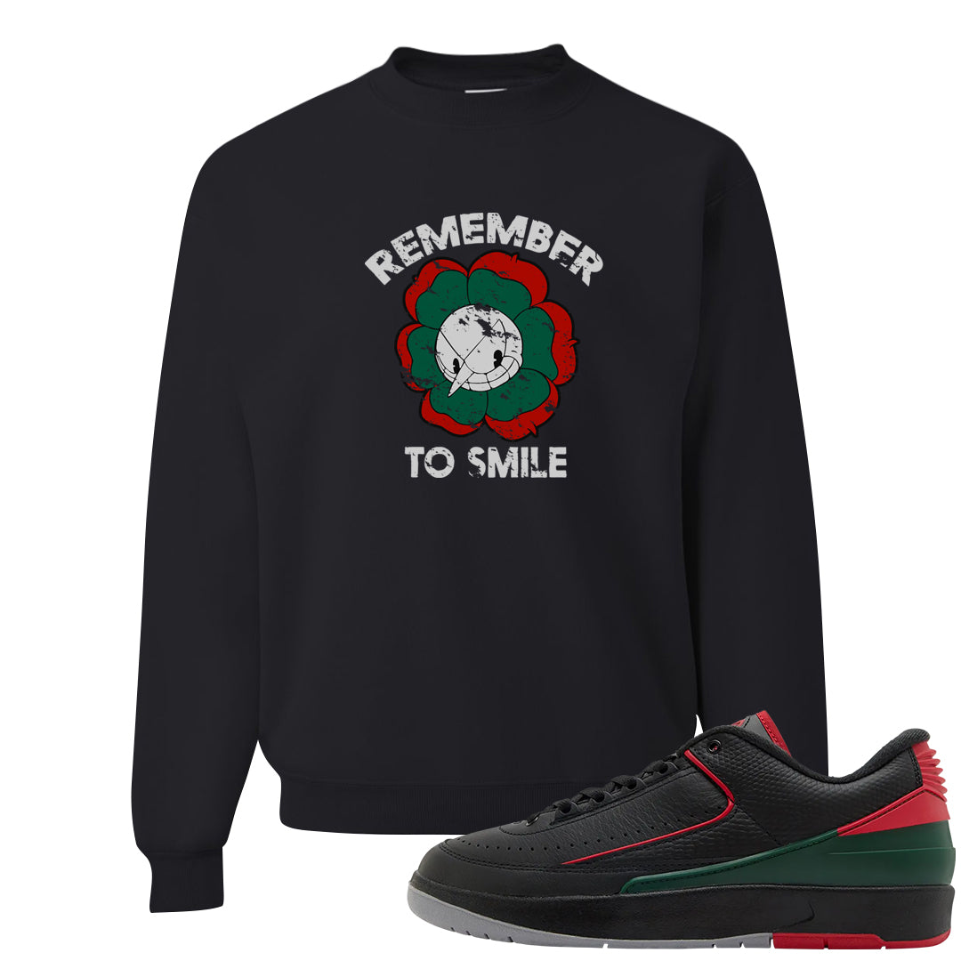Italy Low 2s Crewneck Sweatshirt | Remember To Smile, Black