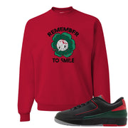 Italy Low 2s Crewneck Sweatshirt | Remember To Smile, Red