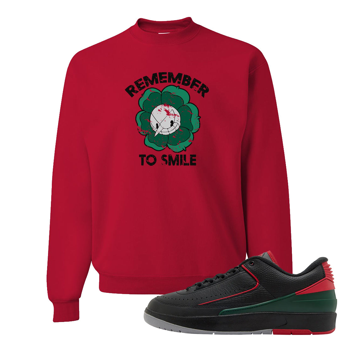 Italy Low 2s Crewneck Sweatshirt | Remember To Smile, Red