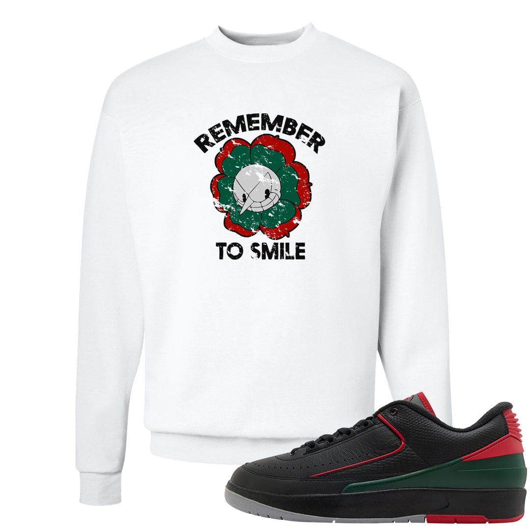 Italy Low 2s Crewneck Sweatshirt | Remember To Smile, White