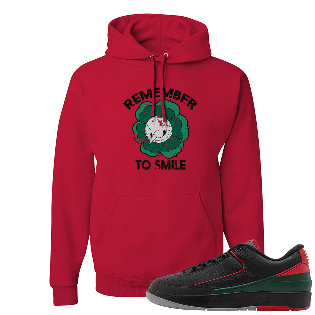 Italy Low 2s Hoodie | Remember To Smile, Red