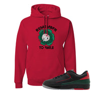 Italy Low 2s Hoodie | Remember To Smile, Red