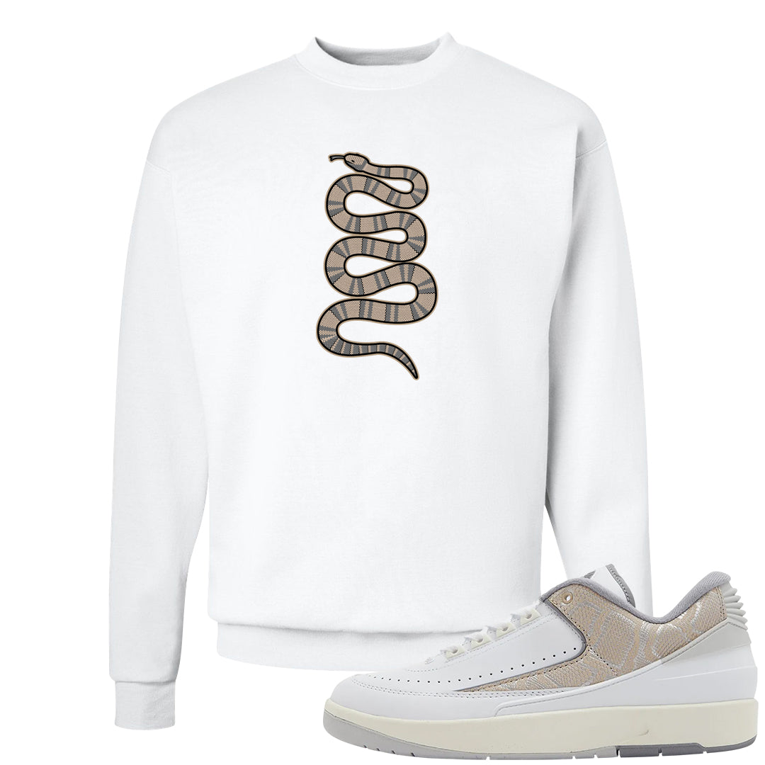 Python Low 2s Crewneck Sweatshirt | Coiled Snake, White
