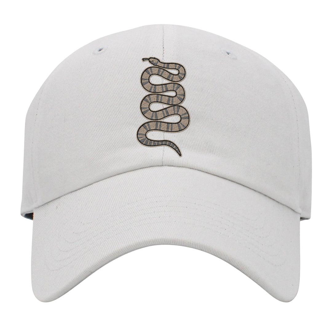 Python Low 2s Dad Hat | Coiled Snake, White