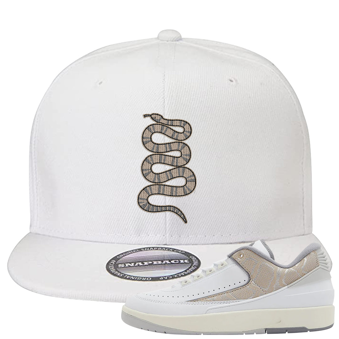 Python Low 2s Snapback Hat | Coiled Snake, White