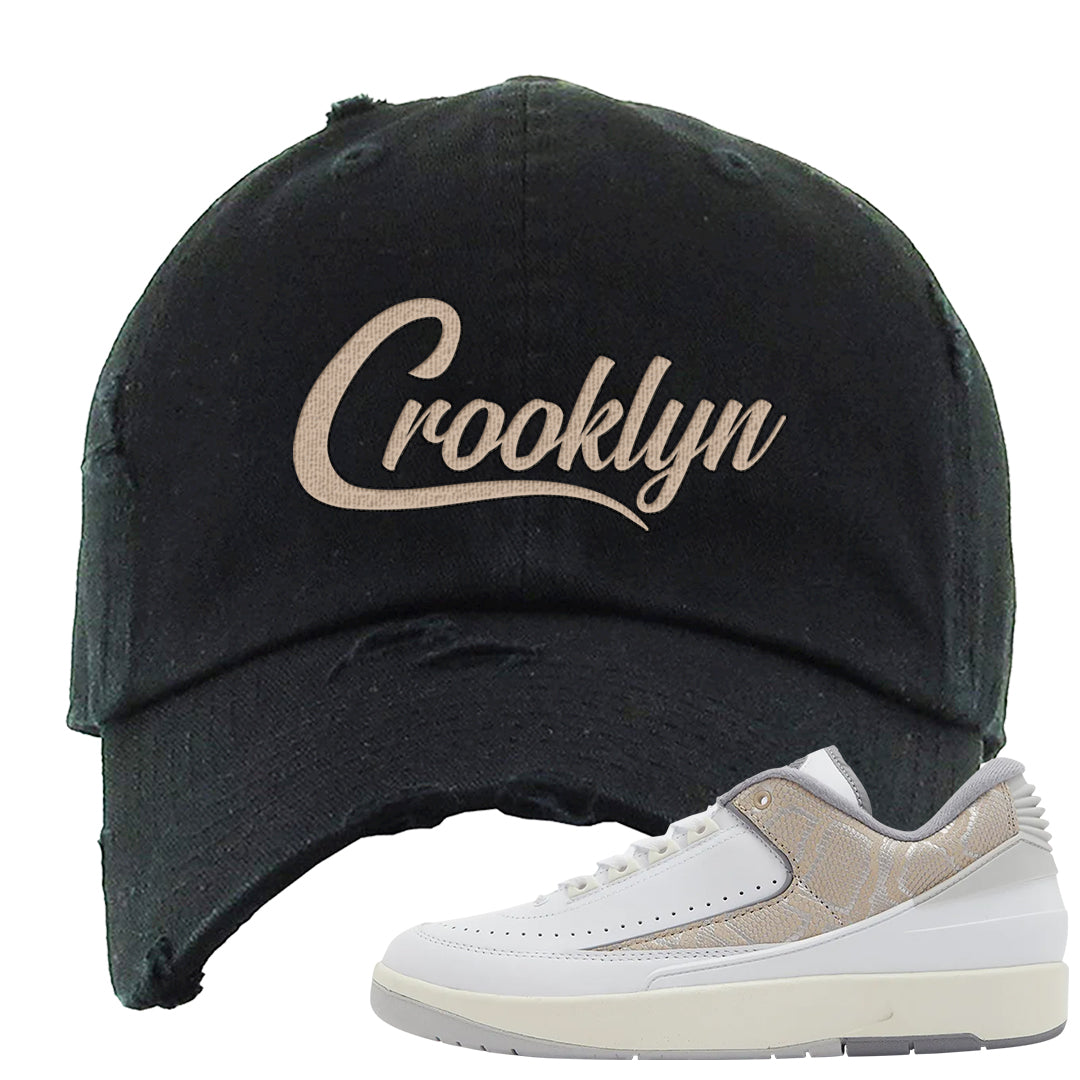 Python Low 2s Distressed Dad Hat | Crooklyn, Black