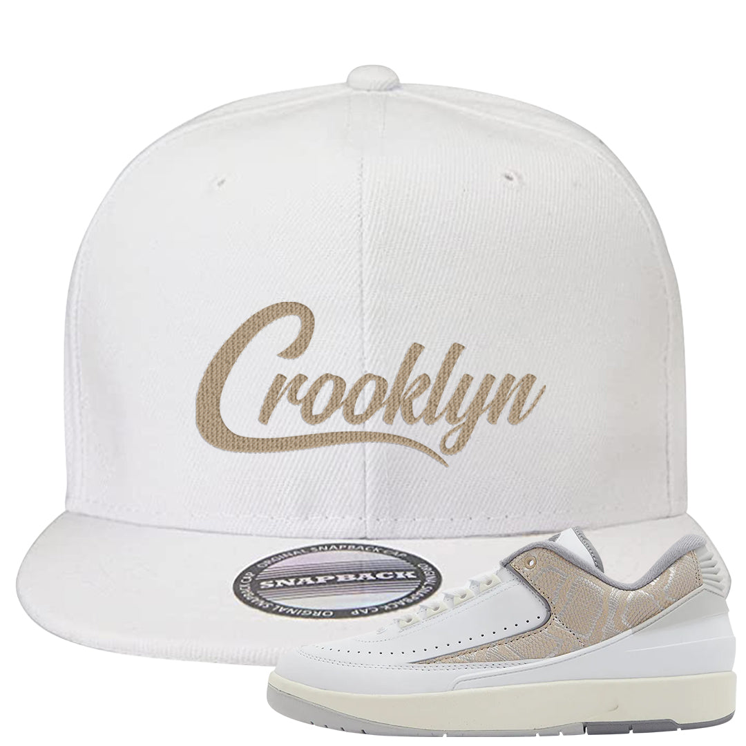 Python Low 2s Snapback Hat | Crooklyn, White