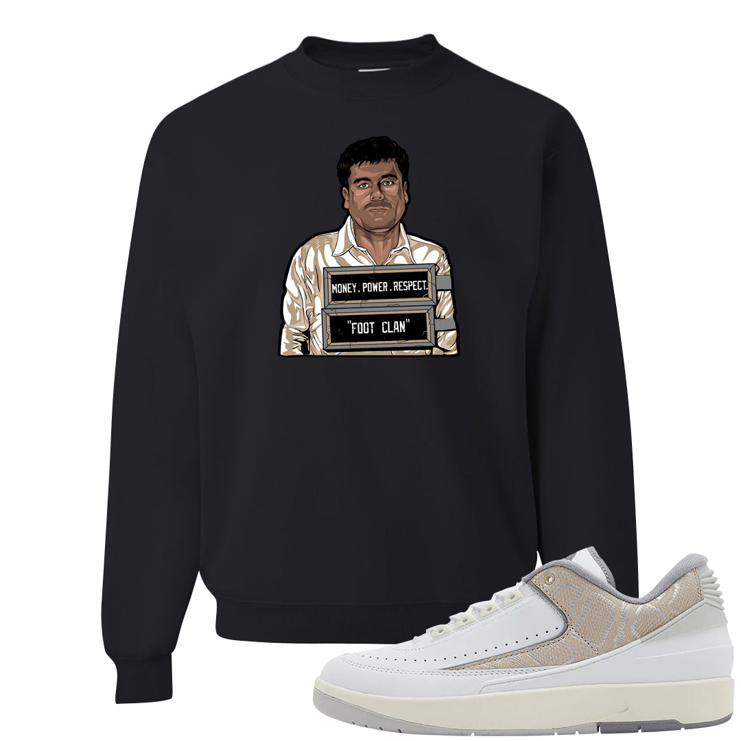 Python Low 2s Crewneck Sweatshirt | El Chapo Illustration, Black