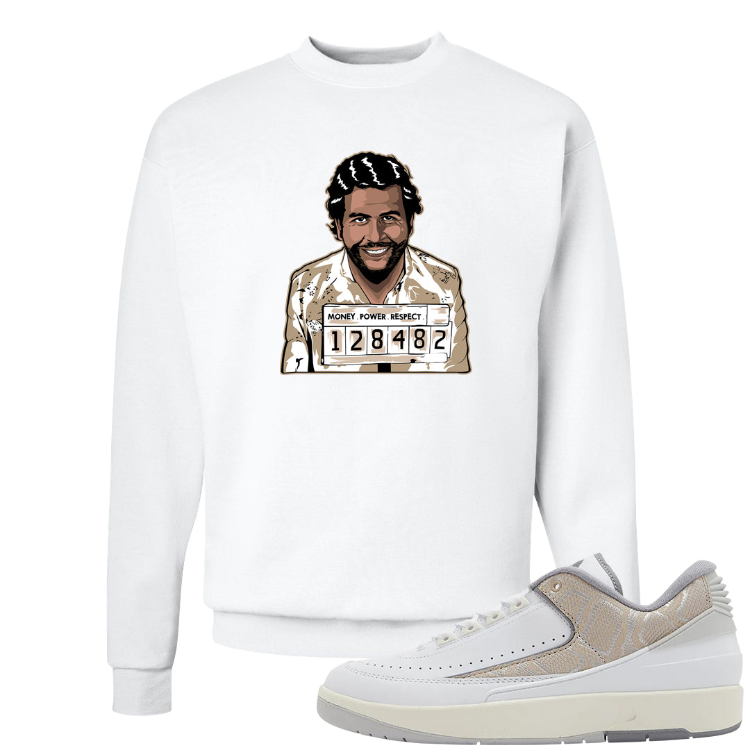 Python Low 2s Crewneck Sweatshirt | Escobar Illustration, White