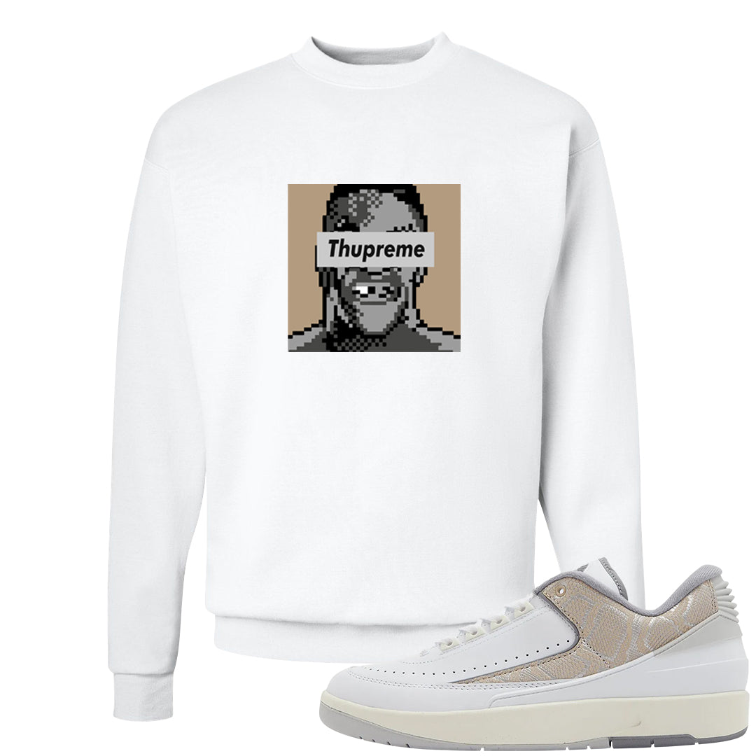 Python Low 2s Crewneck Sweatshirt | Thupreme, White