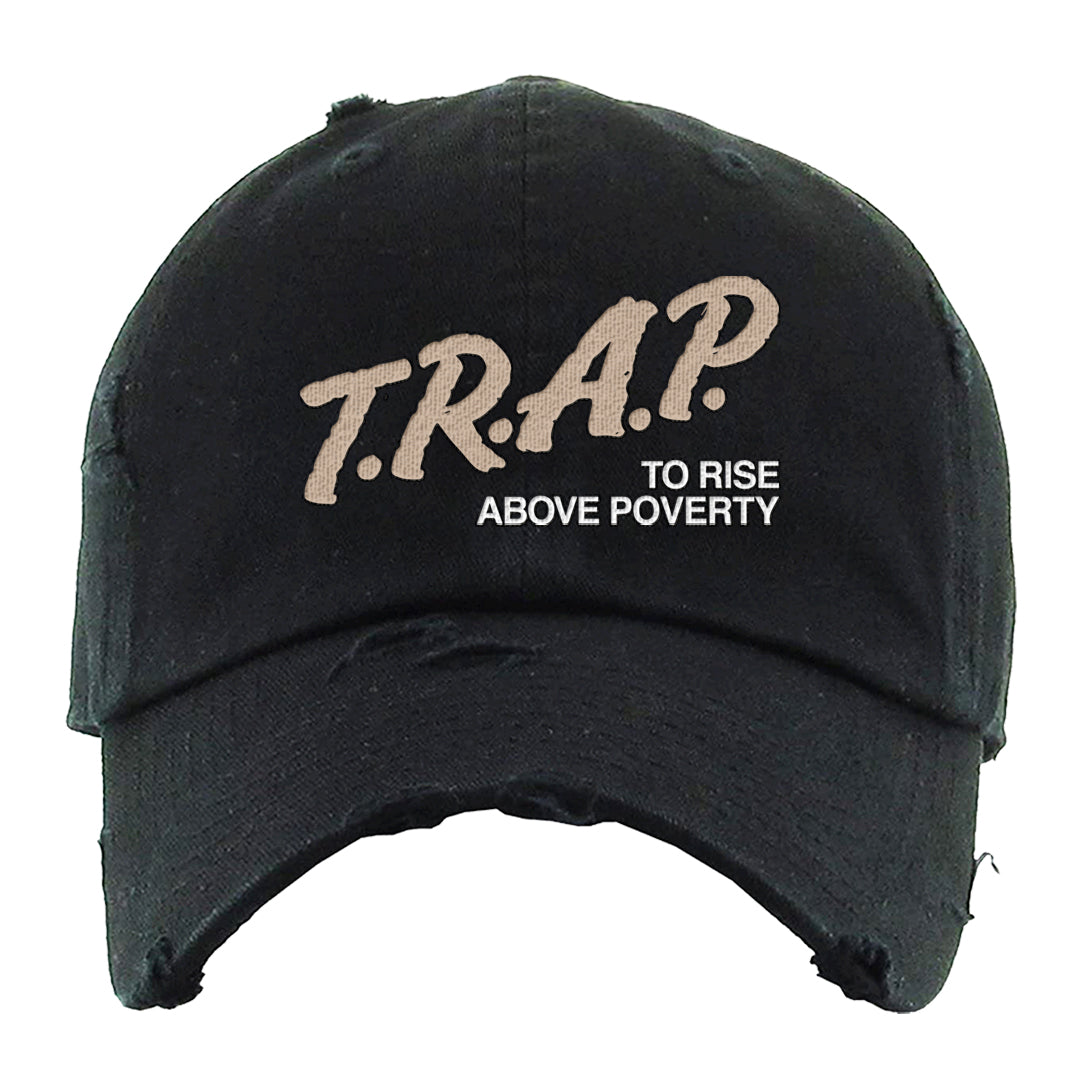 Python Low 2s Distressed Dad Hat | Trap To Rise Above Poverty, Black
