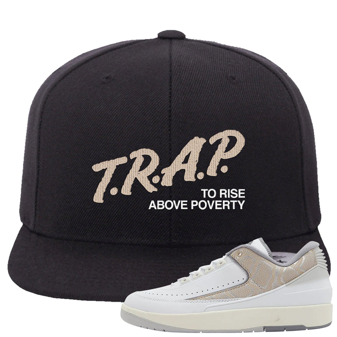 Python Low 2s Snapback Hat | Trap To Rise Above Poverty, Black