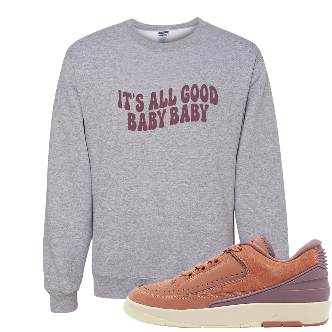 Sky Orange Low 2s Crewneck Sweatshirt | All Good Baby, Ash