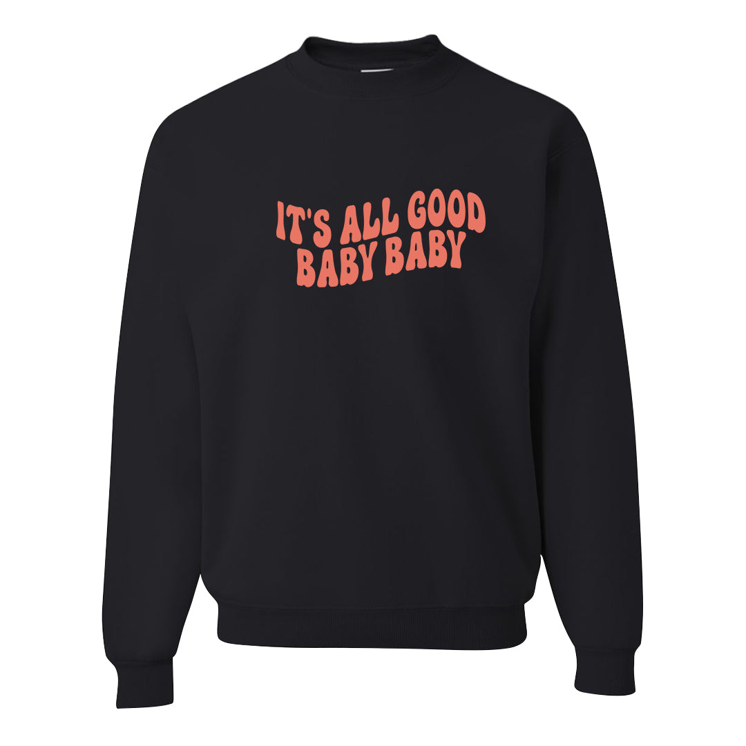 Sky Orange Low 2s Crewneck Sweatshirt | All Good Baby, Black