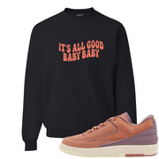 Sky Orange Low 2s Crewneck Sweatshirt | All Good Baby, Black