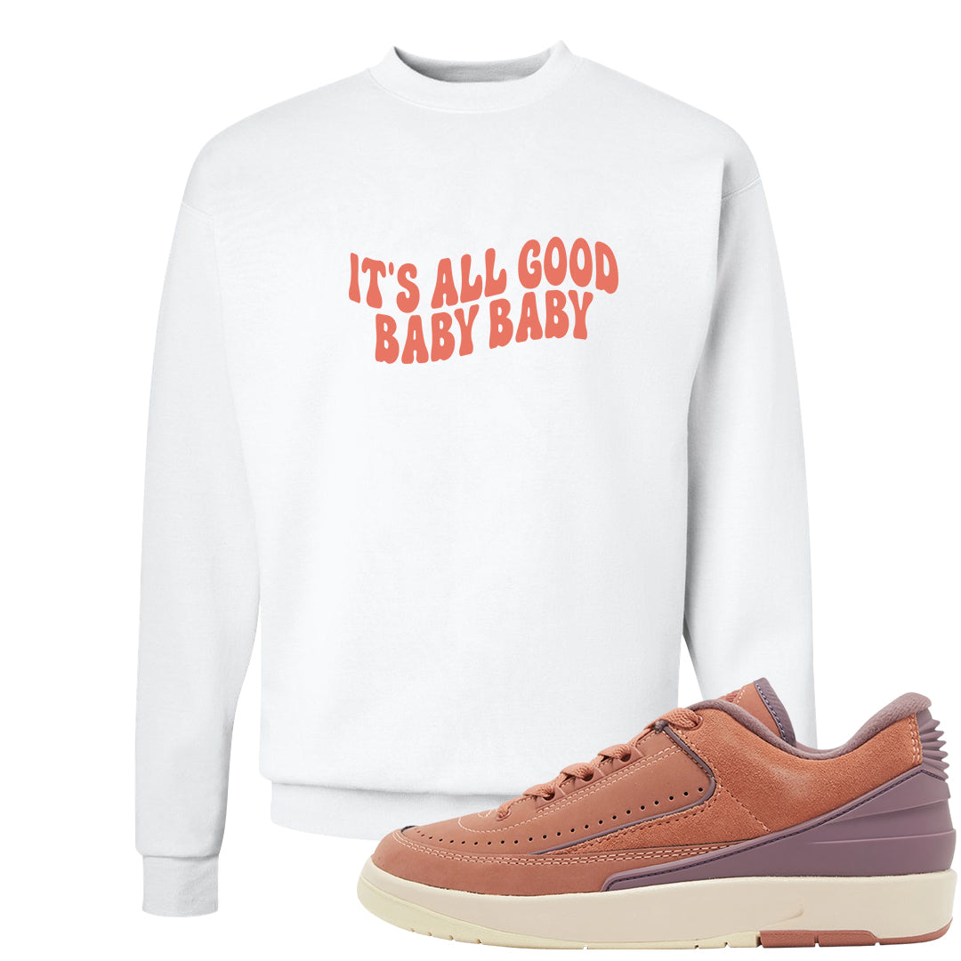 Sky Orange Low 2s Crewneck Sweatshirt | All Good Baby, White