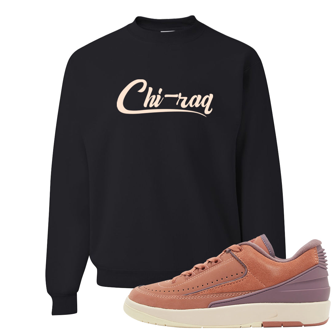 Sky Orange Low 2s Crewneck Sweatshirt | Chiraq, Black