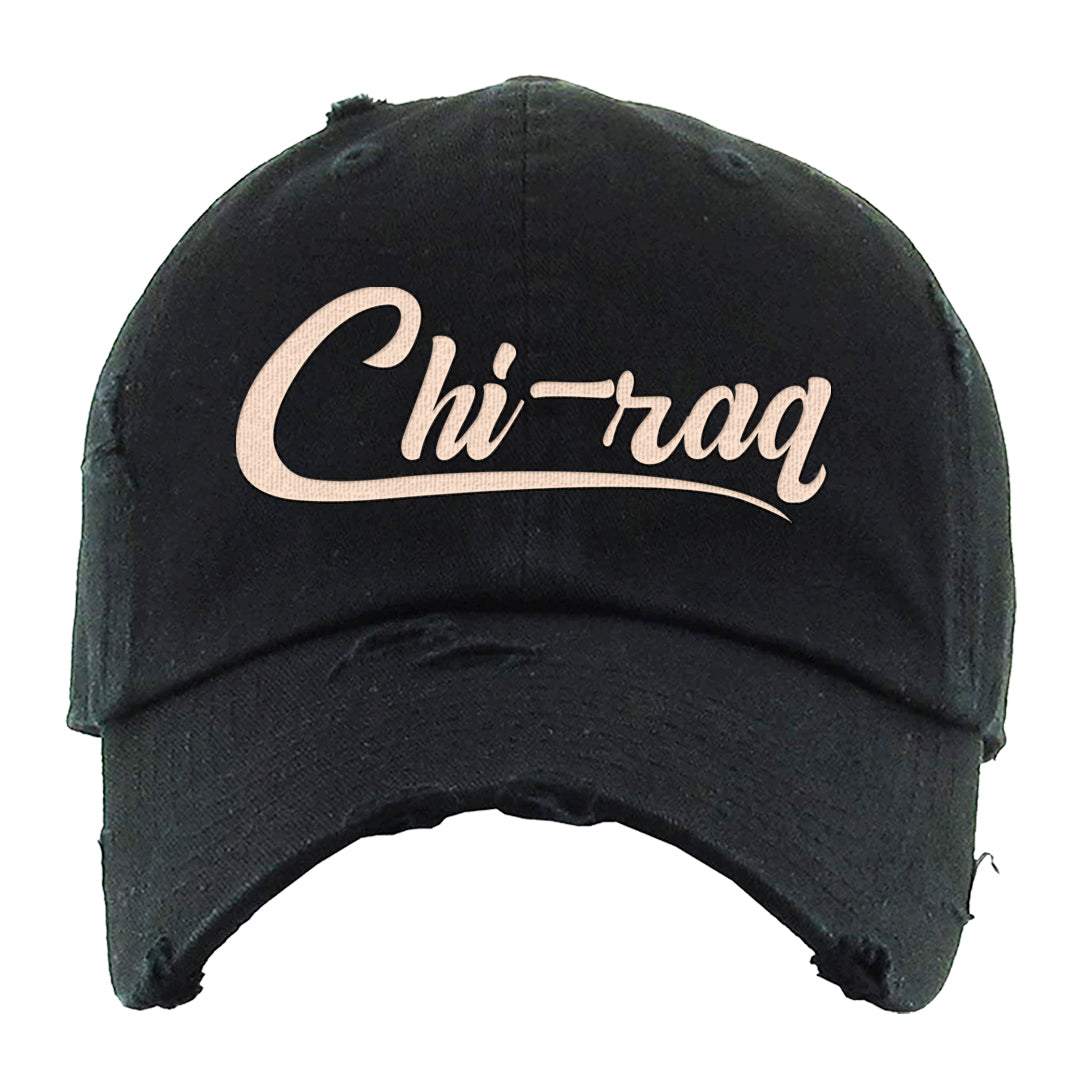 Sky Orange Low 2s Distressed Dad Hat | Chiraq, Black