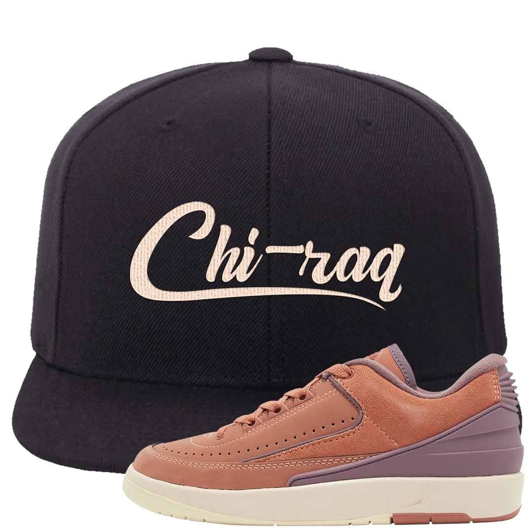 Sky Orange Low 2s Snapback Hat | Chiraq, Black