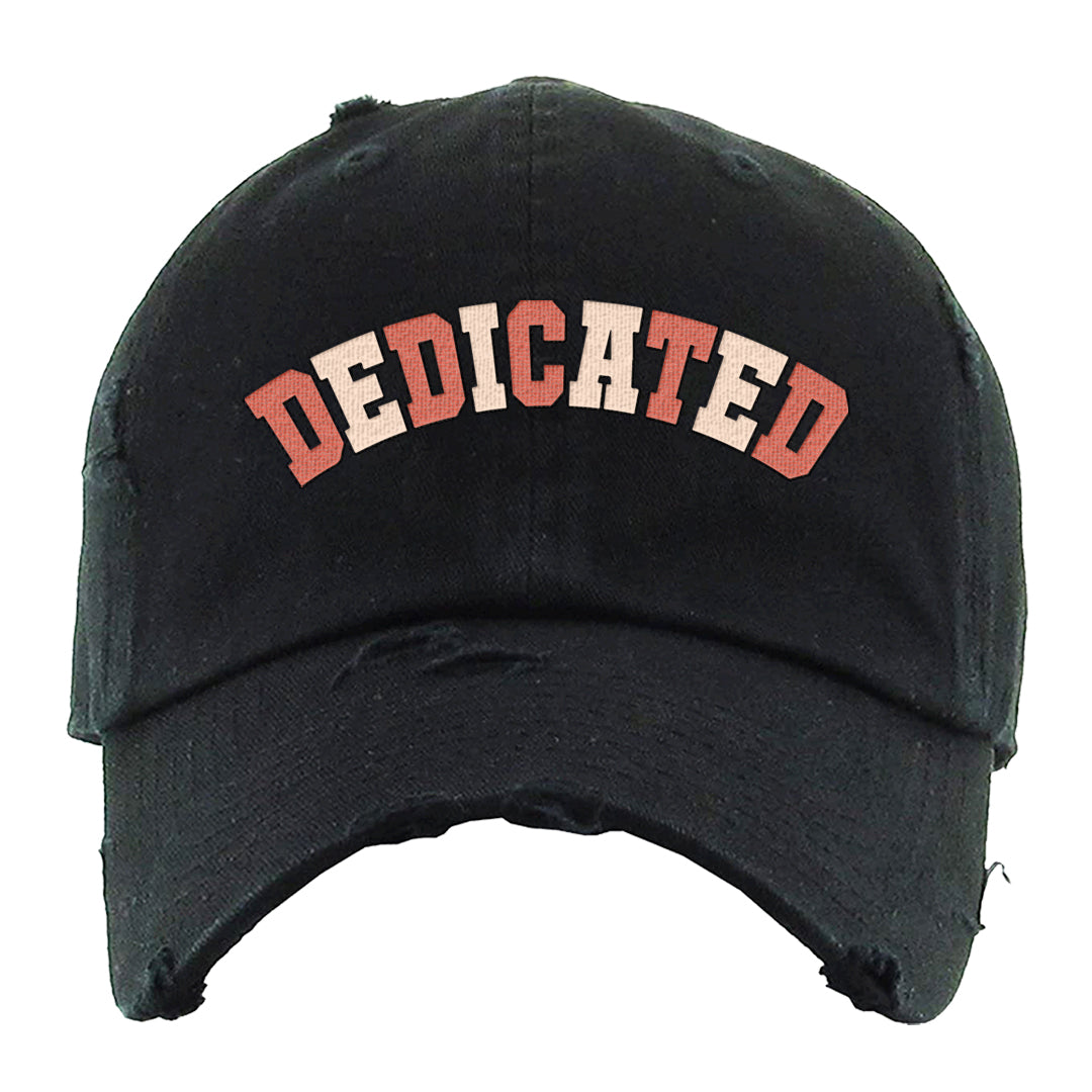 Sky Orange Low 2s Distressed Dad Hat | Dedicated, Black
