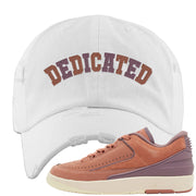 Sky Orange Low 2s Distressed Dad Hat | Dedicated, White