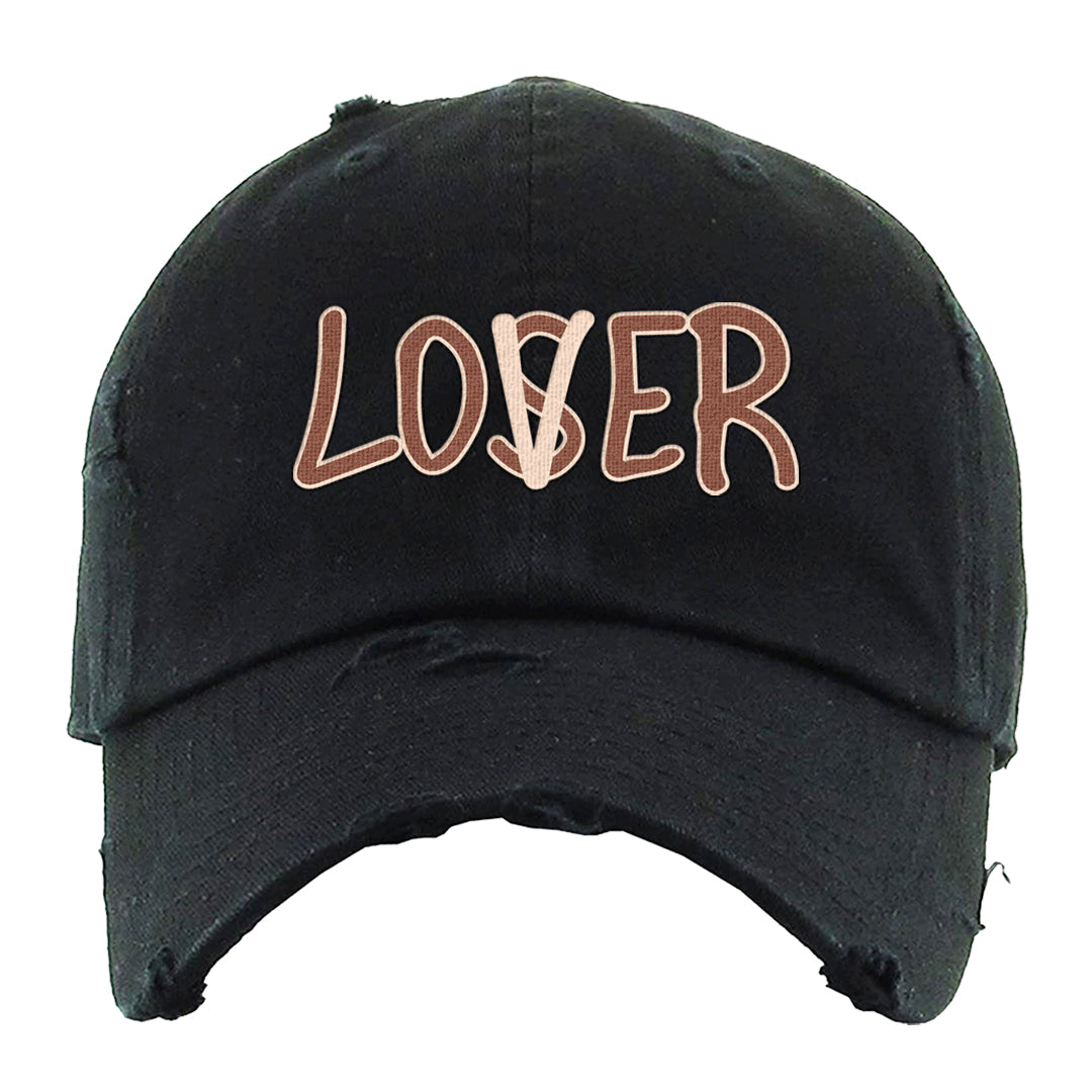 Sky Orange Low 2s Distressed Dad Hat | Lover, Black