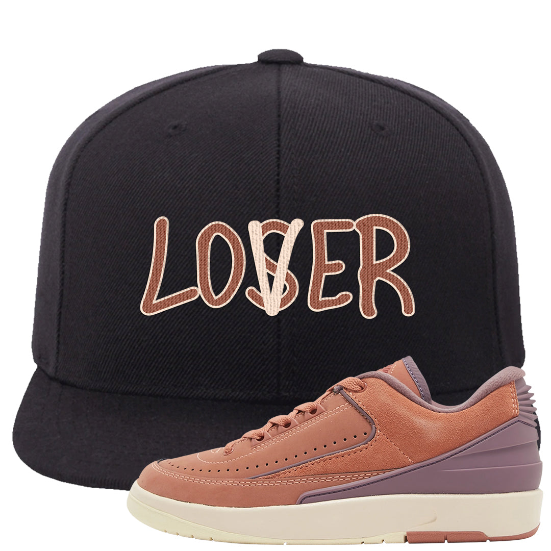 Sky Orange Low 2s Snapback Hat | Lover, Black