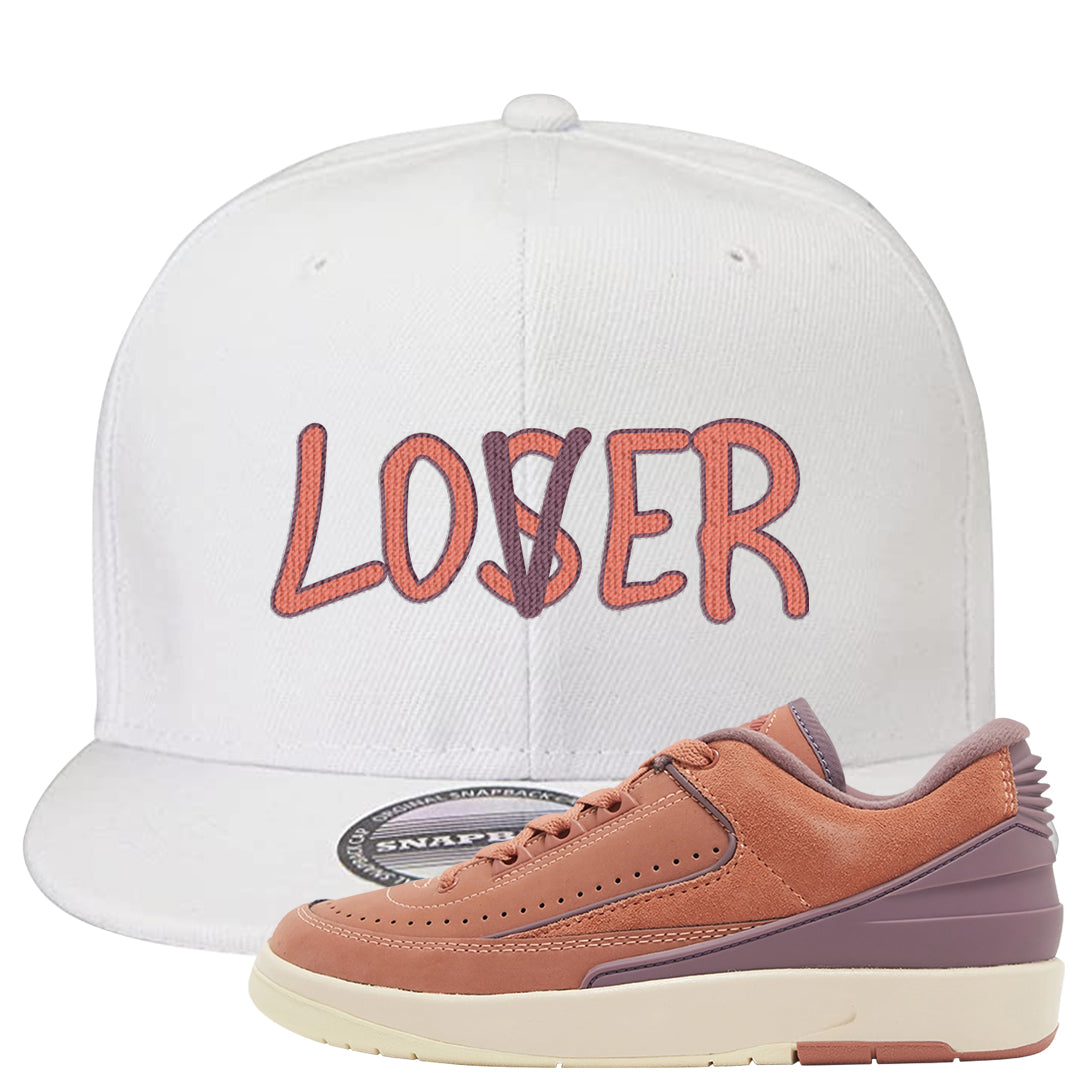 Sky Orange Low 2s Snapback Hat | Lover, White
