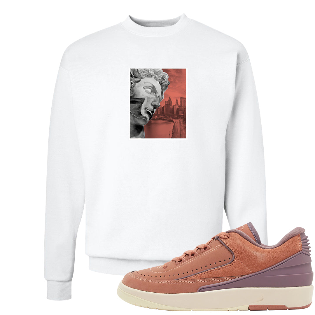 Sky Orange Low 2s Crewneck Sweatshirt | Miguel, White