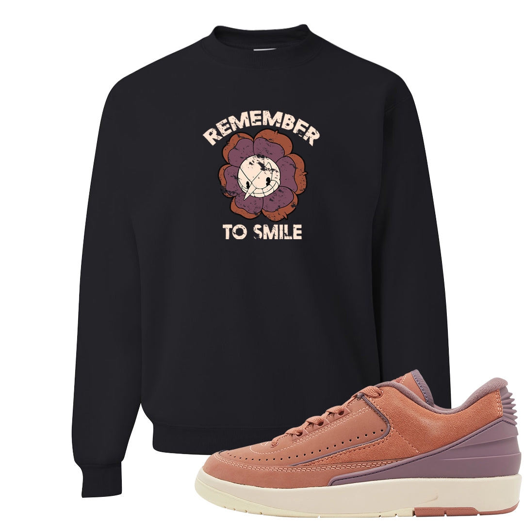 Sky Orange Low 2s Crewneck Sweatshirt | Remember To Smile, Black