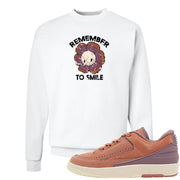 Sky Orange Low 2s Crewneck Sweatshirt | Remember To Smile, White