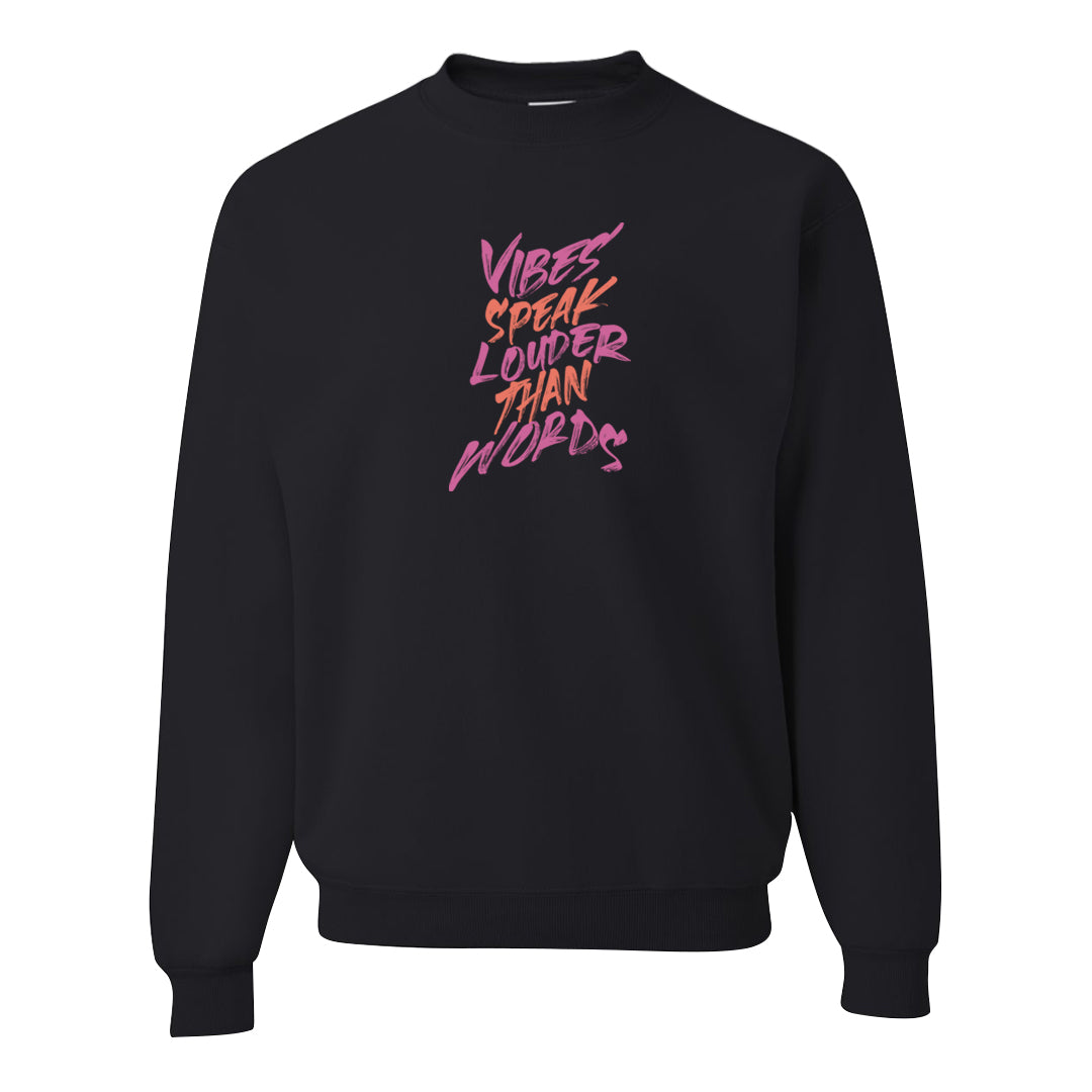 Sky Orange Low 2s Crewneck Sweatshirt | Vibes Speak Louder Than Words, Black