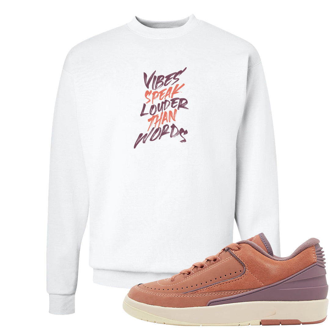 Sky Orange Low 2s Crewneck Sweatshirt | Vibes Speak Louder Than Words, White