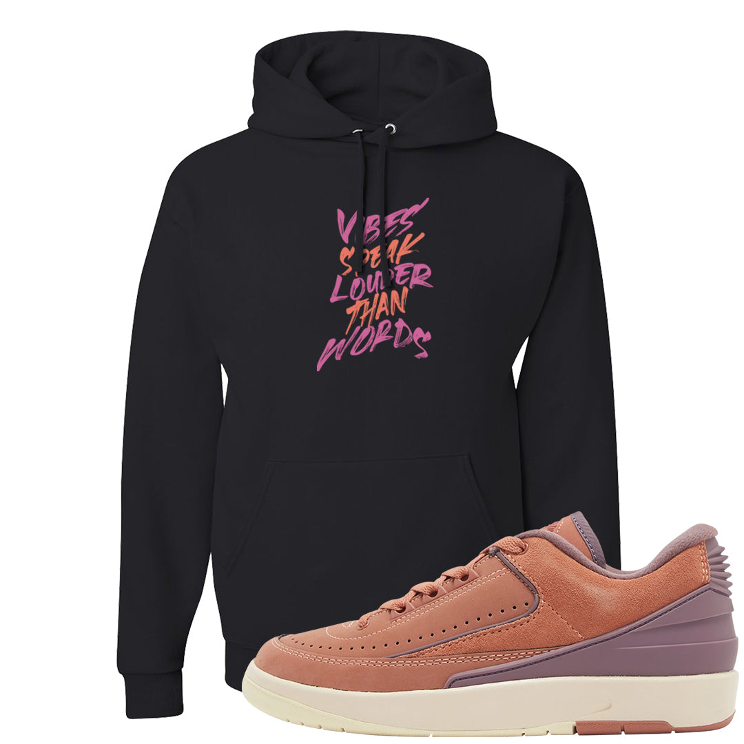 Sky Orange Low 2s Hoodie | Vibes Speak Louder Than Words, Black