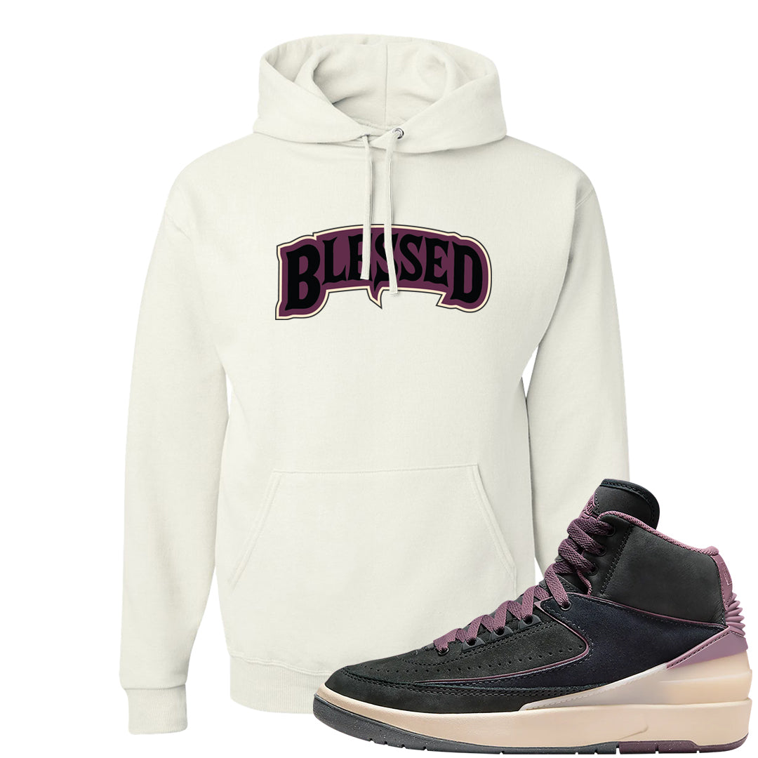 Off Noir 2s Hoodie | Blessed Arch, White