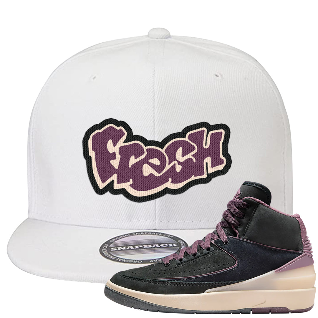 Off Noir 2s Snapback Hat | Fresh, White